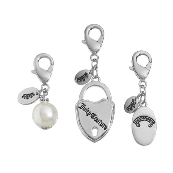 JUICY COUTURE Silver Lock, Crown, Pearl Charm Set - Picture 2 of 3